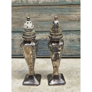 Vintage Wb Ornate Salt & Pepper Shakers Silver Plate‎